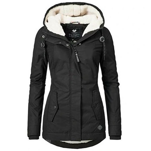 Womens Fur Lined Parka Jacket Coat Ladies Hooded Outwear Winter Warm Overcoat