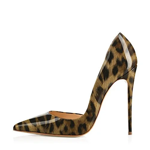 Leopard Print Pointy Toe D'orsay Stiletto Pumps Vdcoo