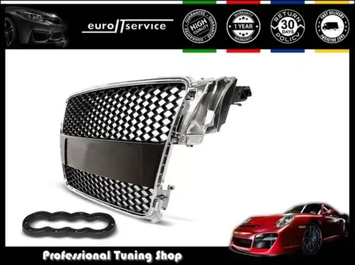 Dronehint Sport Front Grill For Audi A5 2007-2011 Cabrio Coupe Liftback 5D Chrome Rs-Style Parts