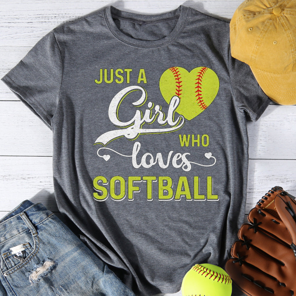 Just A Girl Who Loves Softball T-shirt Tee -01263-Guru-buzz