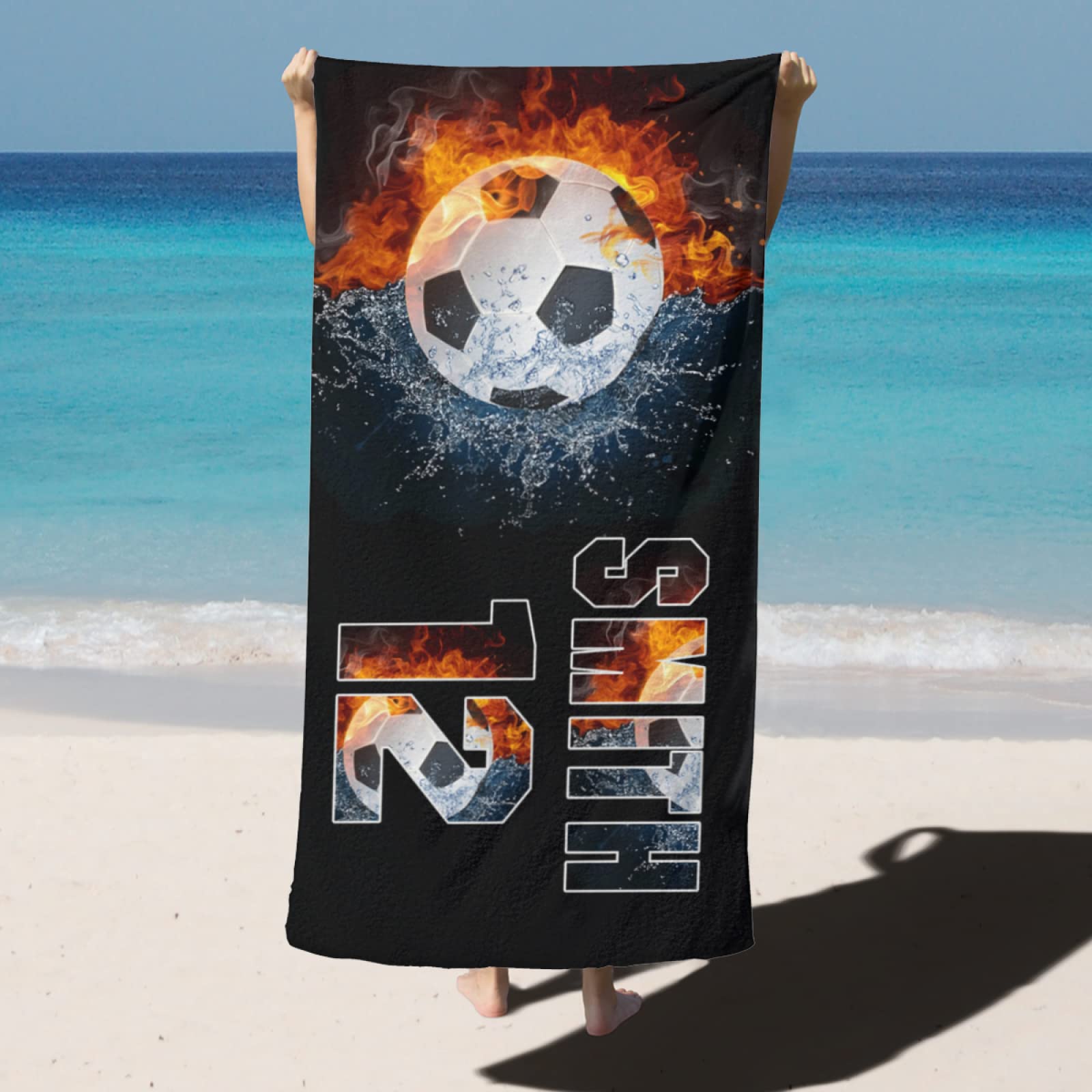 Personalized Soccer Beach Towel For Summer&BeachDYTowel256
