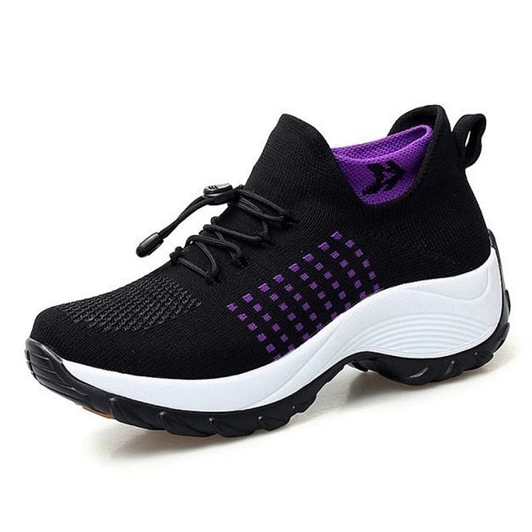 Orthopedic Stretch Cushion Shoes - Black Purple shopify Stunahome.com