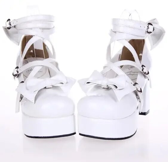 VCshoes Mori Girl Lolita Shoes Woman Cosplay Shoes Lady High Heels Pumps Women Princess Shoe Big Size Cross-tied