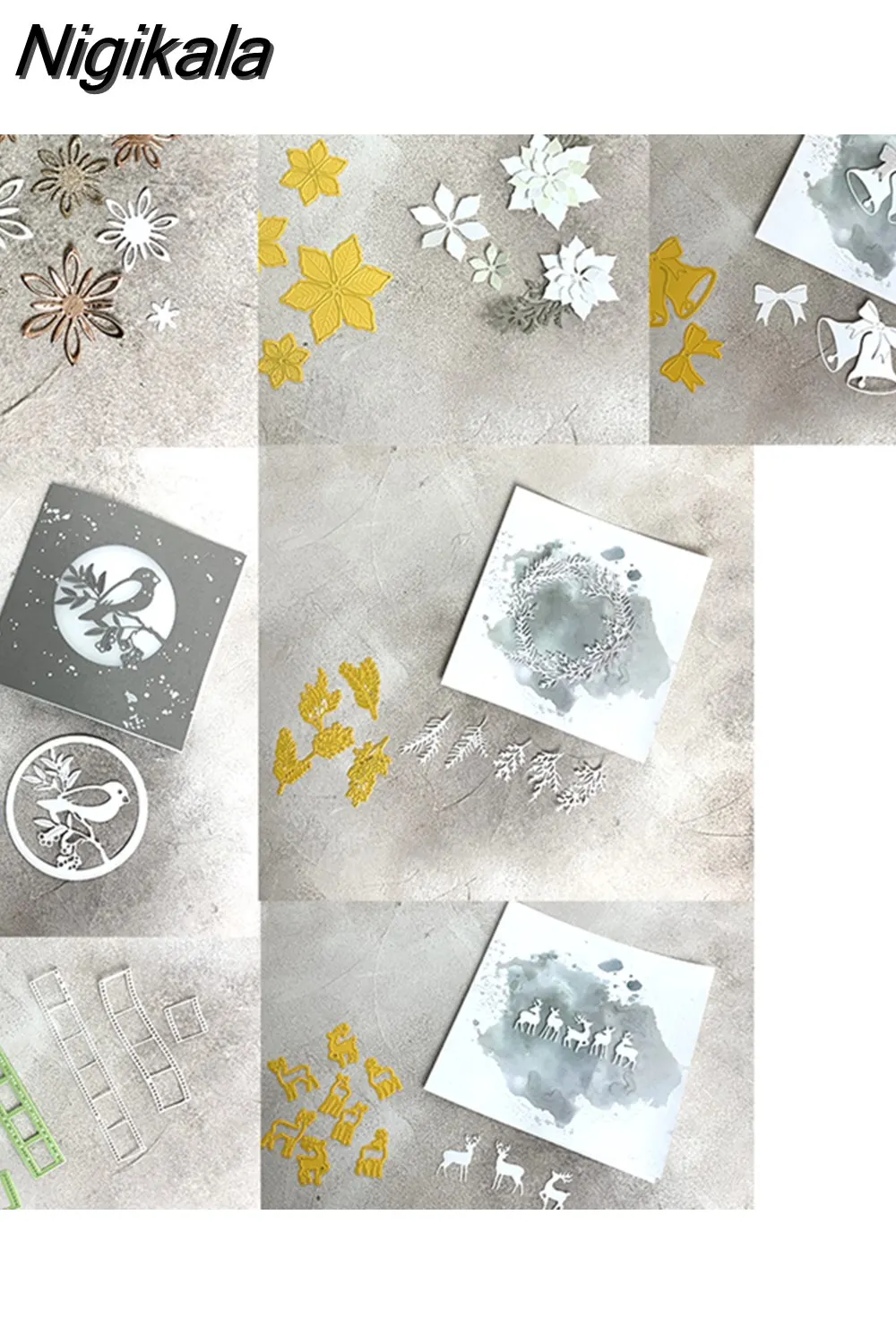 Nigikala Craft metal cutting dies cut die mold Christmas series tape ...