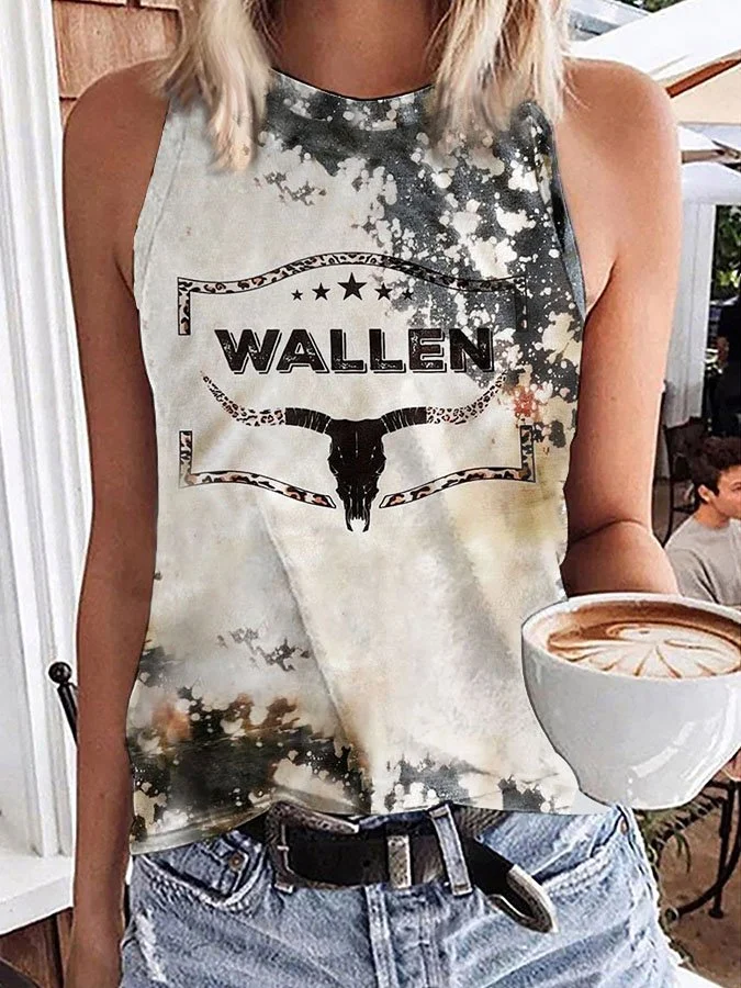Women's Wallen Dangerous Album Tie Dye Print Sleeveless T-Shirt