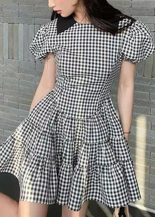 Patch Plaid Hooded Dress