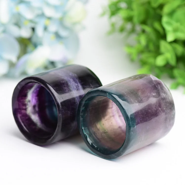 2.5" Rainbow Fluorite Cup Crystal Carving