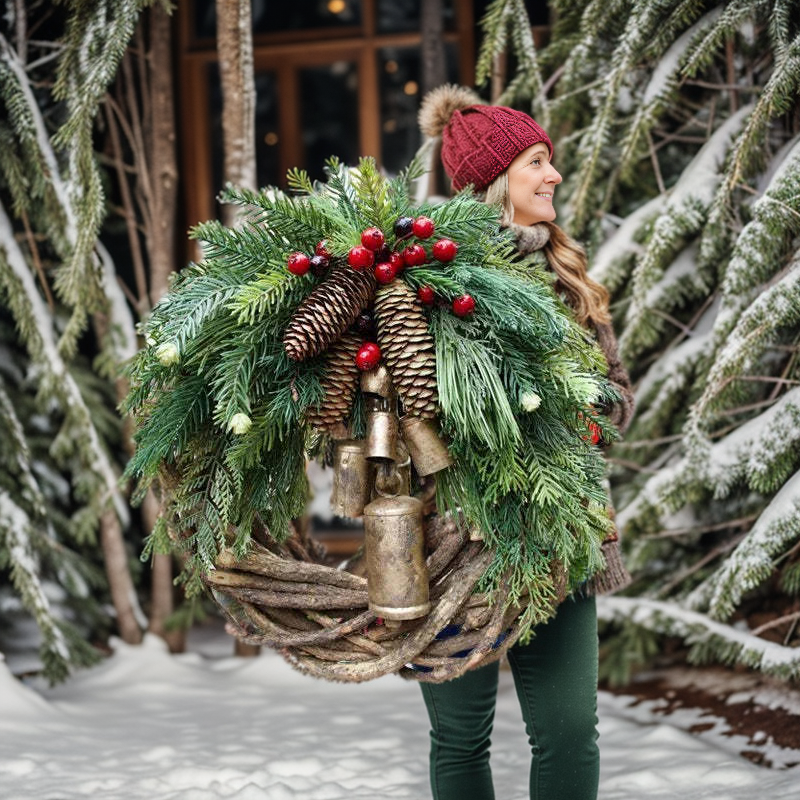 🔥 Christmas Sale🍭Christmas Pinecone Bell Wreath