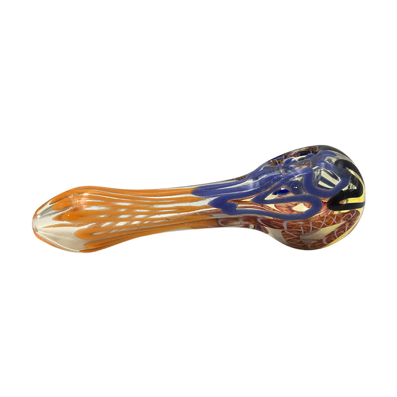 White Switchbacks Bowl Orange Combination of Printing Spoon Hand Pipe