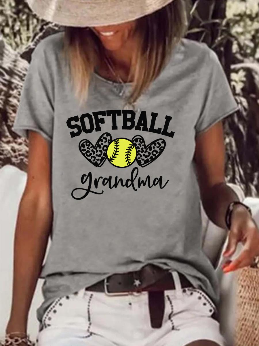 Softball Grandma Raw Hem Tee-Guru-buzz