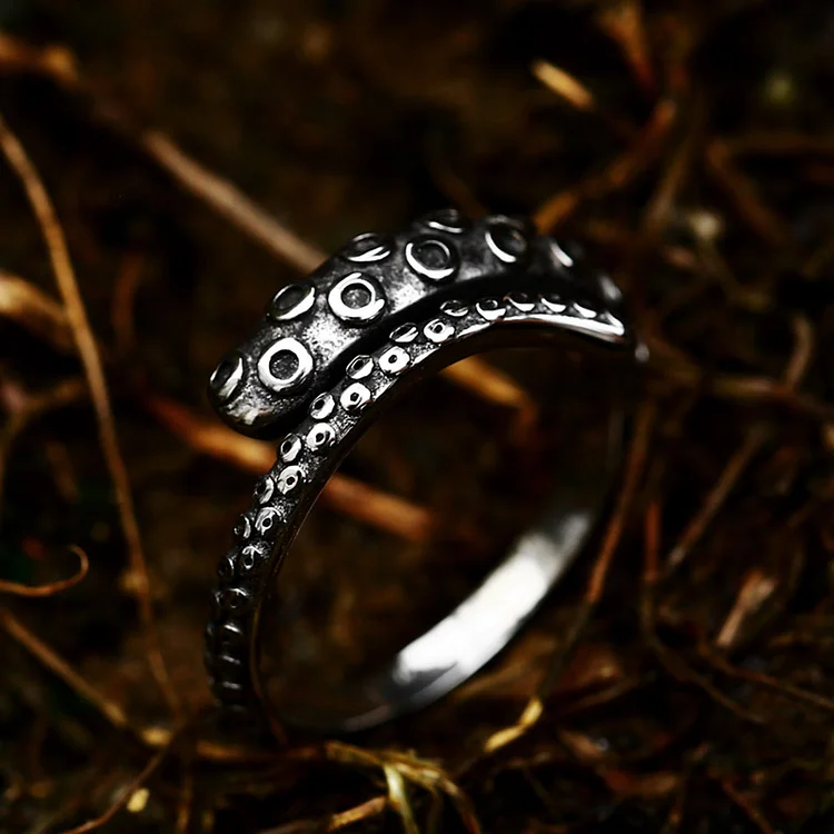 Gothic Octopus Tentacle Stainless Steel Ring
