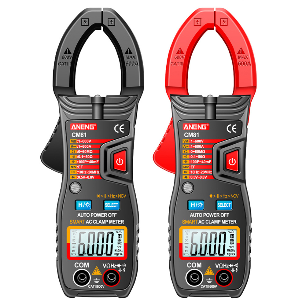 ANENG CM81 6000 Counts Clamp Meter DC AC Voltage Auto Range NCV Multimeter, Black, 501 Original
ANENG CM81 6000 Counts Clamp Meter DC AC Voltage Auto Range NCV Multimeter, Black, 501 Original