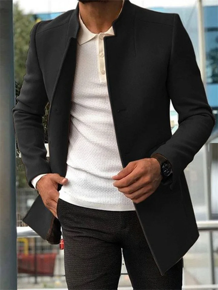 Casual Men's Youth Suit Autumn New Trend Men Solid Color Slim Tweed Jacket