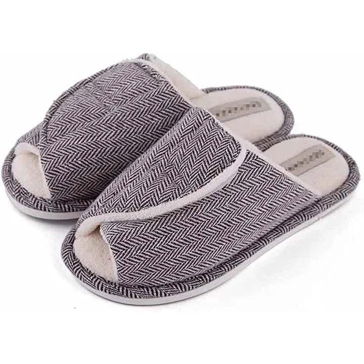 Swollen Feet Non-Slip Open Toe Indoor Wool Slippers shopify Stunahome.com