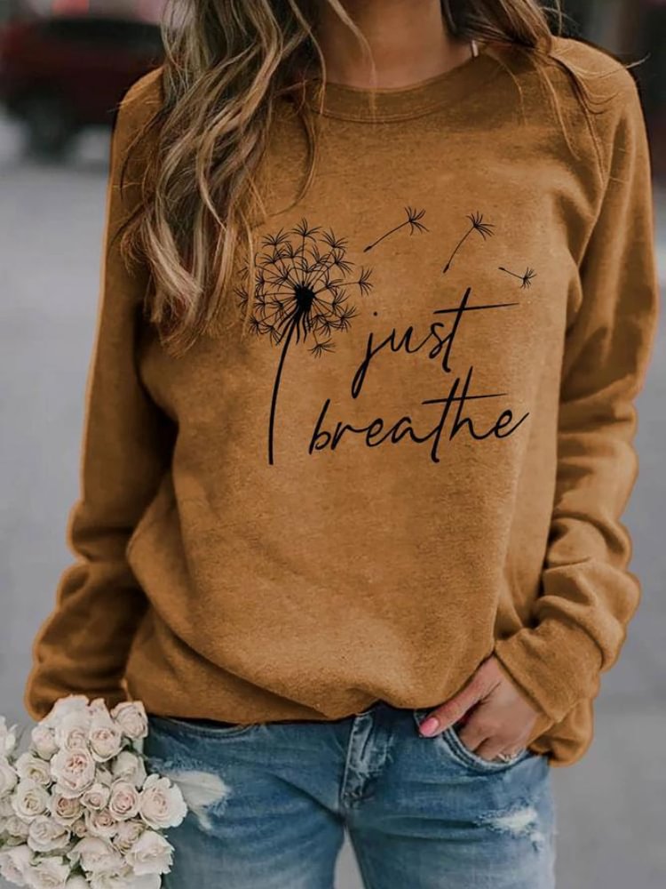 Just Breathe Dandelion Graphic Sweatshirt