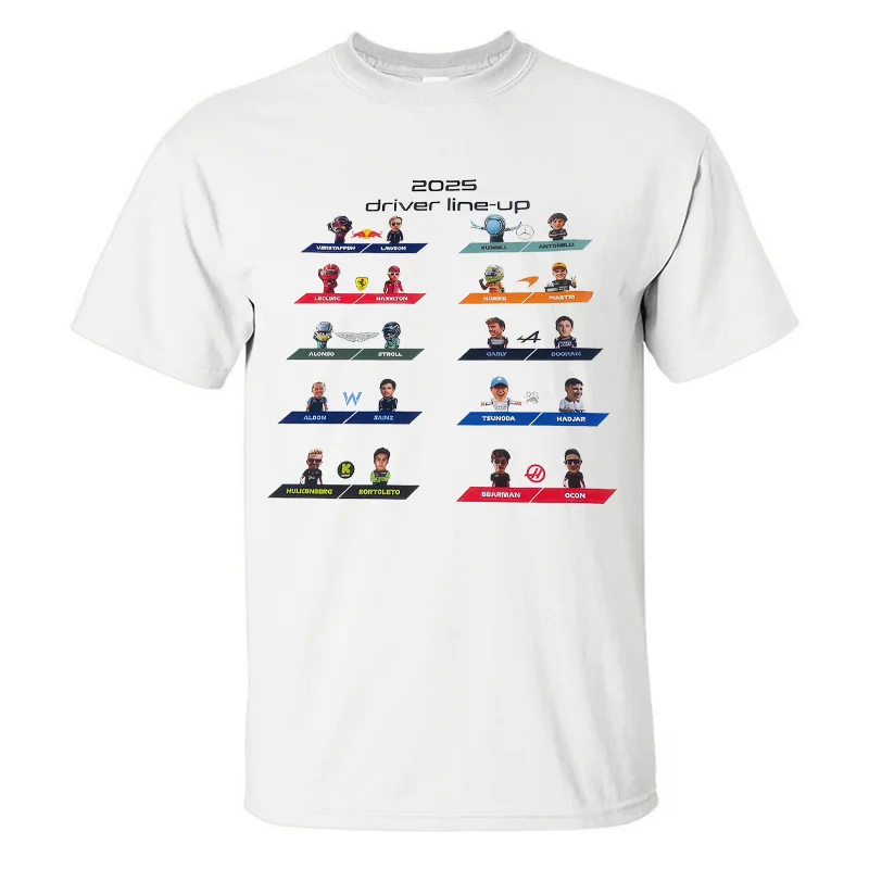 2025 Driver Line-Up Printed Unisex Oversized T-shirt - Devcarry