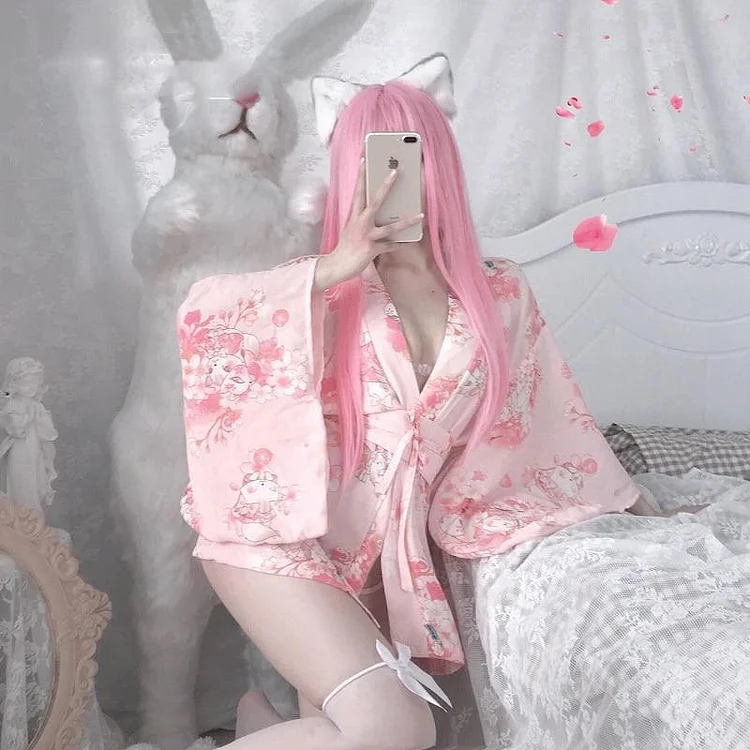 Uniform Temptation Silk Robes Kimono SP15813