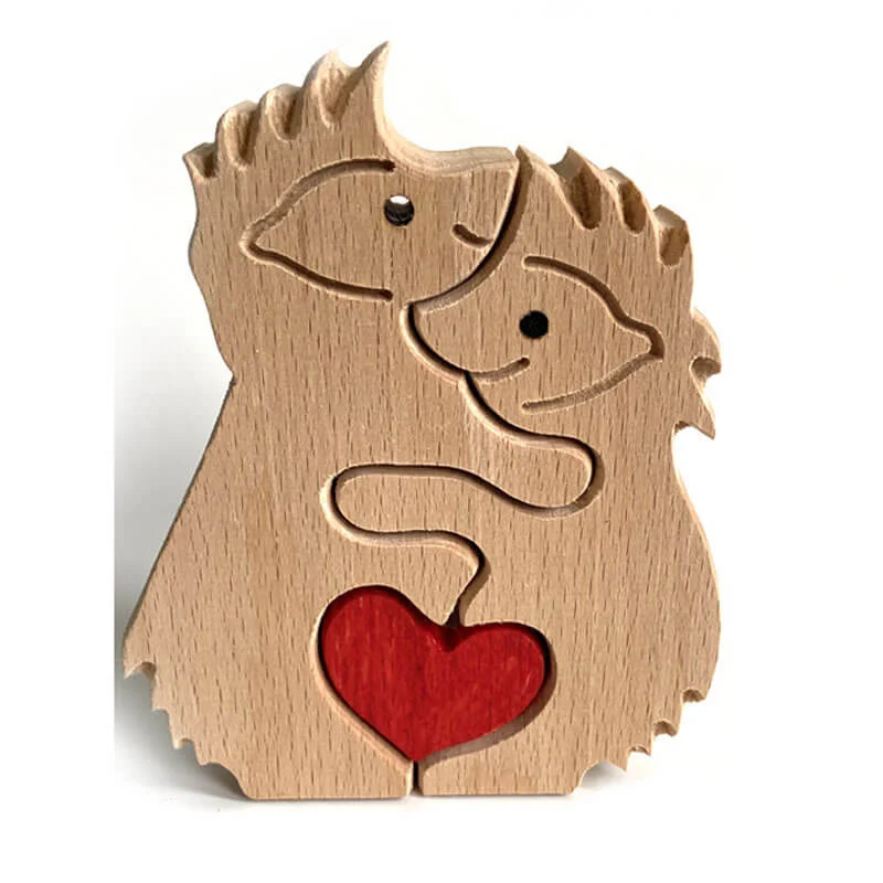 VigorDaily Hedgehog Family Handmade Wooden 3D Puzzle