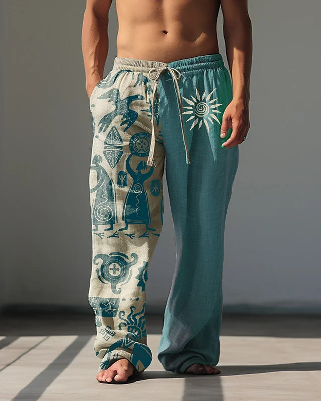 Suitmens Men's Southwest Style Cotton Linen Trousers  02