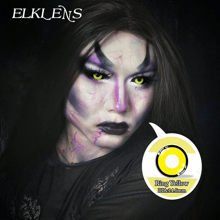 Halloween Yellow Ring Cosplay Contact Lenses