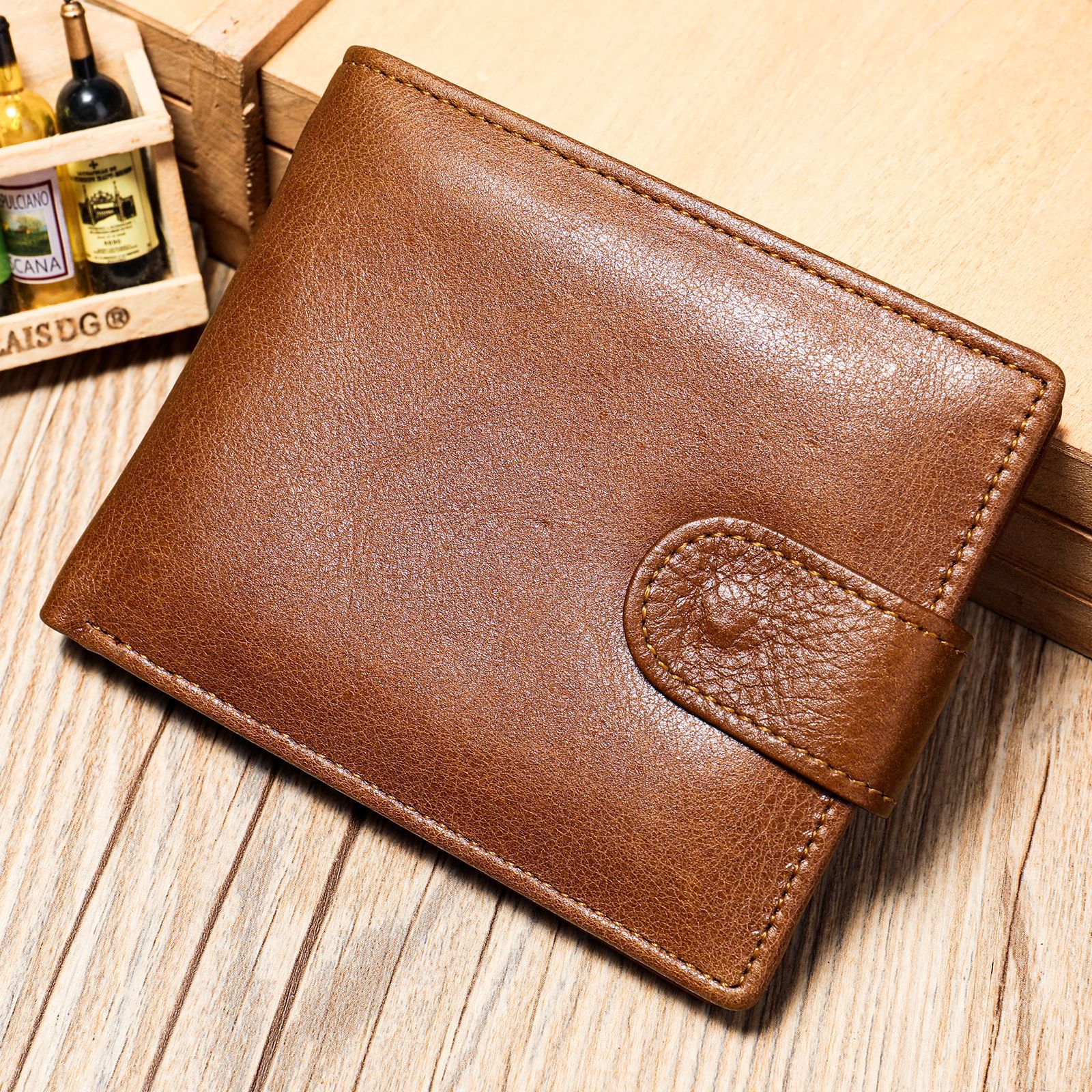 Men's Genuine Leather Short Wallet Coin Purse Card Holder | ARKGET