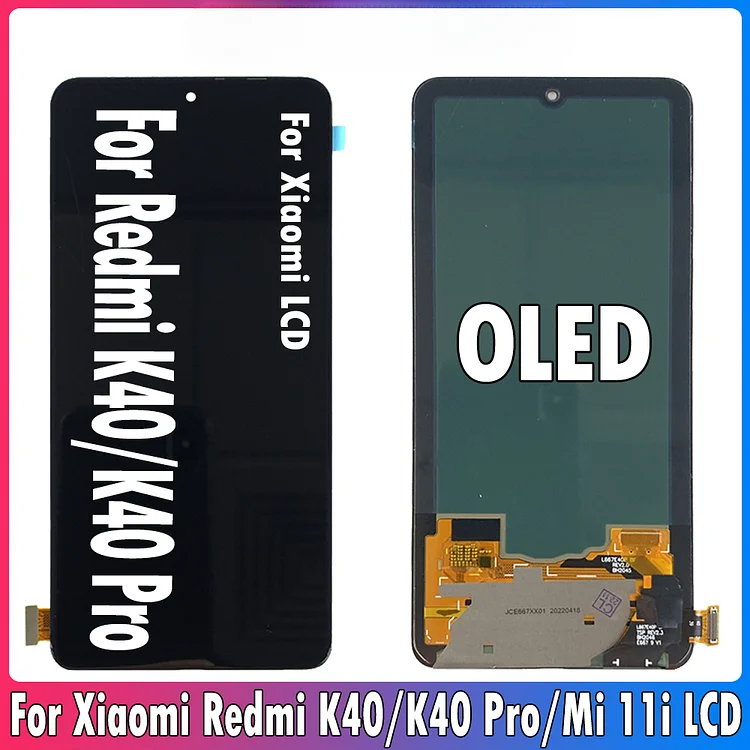OLED 6.67" For Redmi K40 K40 Pro LCD Display Touch panel Screen Digitizer For Xiaomi POCO F3 Mi 11i M2012K11AG LCD Repair