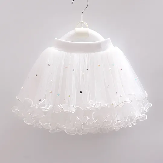 【12M-9Y】Girls Mesh Beaded Puffy Skirt