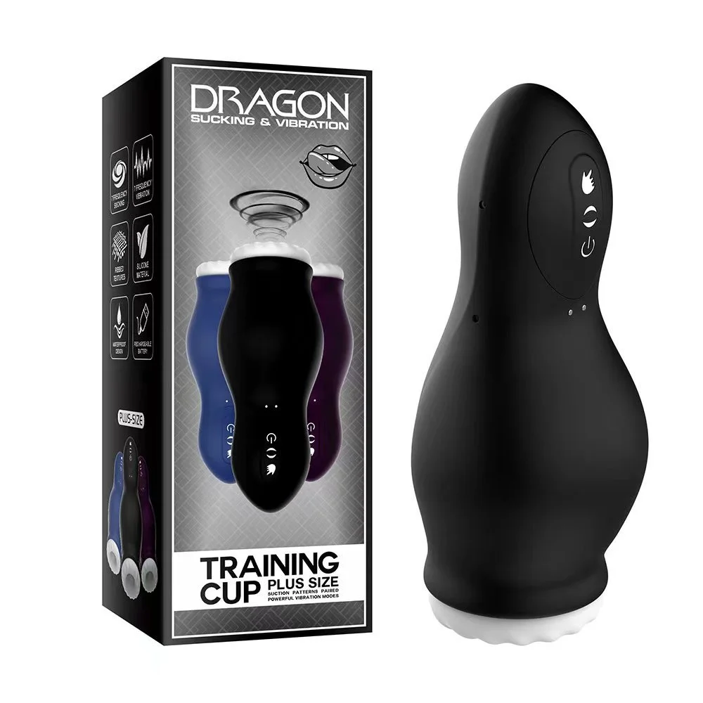 Automatic Sucking Vibrating Blowjob Male Masturbator in black