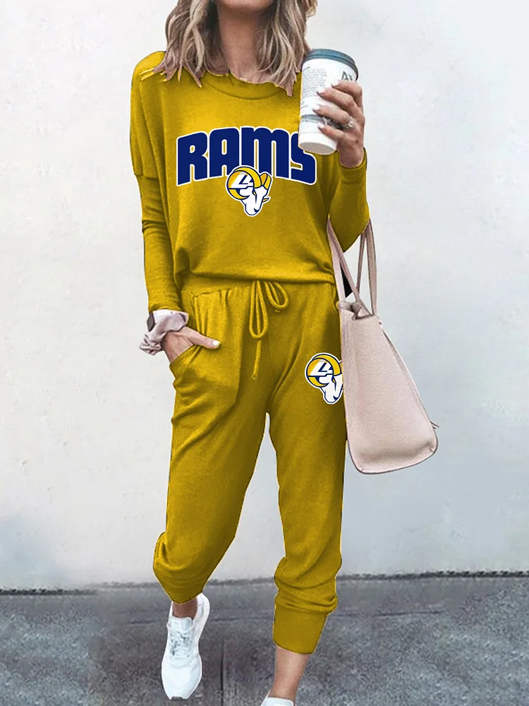 Los Angeles Rams Fashion Long Sleeve Casual Two Piece Suit