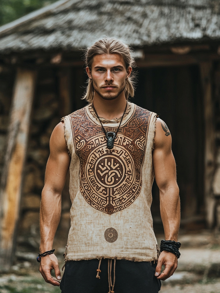 VIKING® Men's Cotton Vests - Combo of 3 (Golden Velviraised Sleeve Vest) (90 CM)