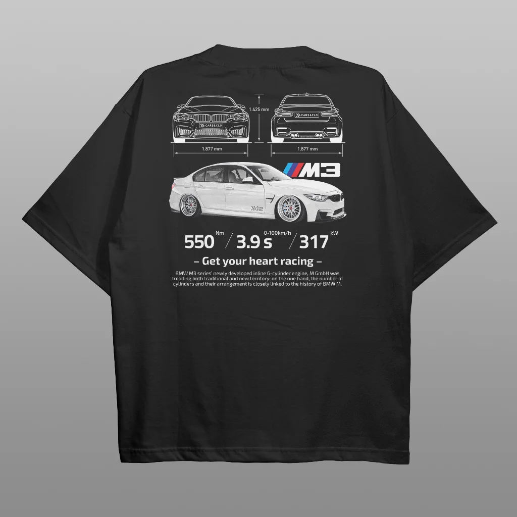 BMW F80 M3 Car Printed Men's Oversized T-shirts - Devcarry