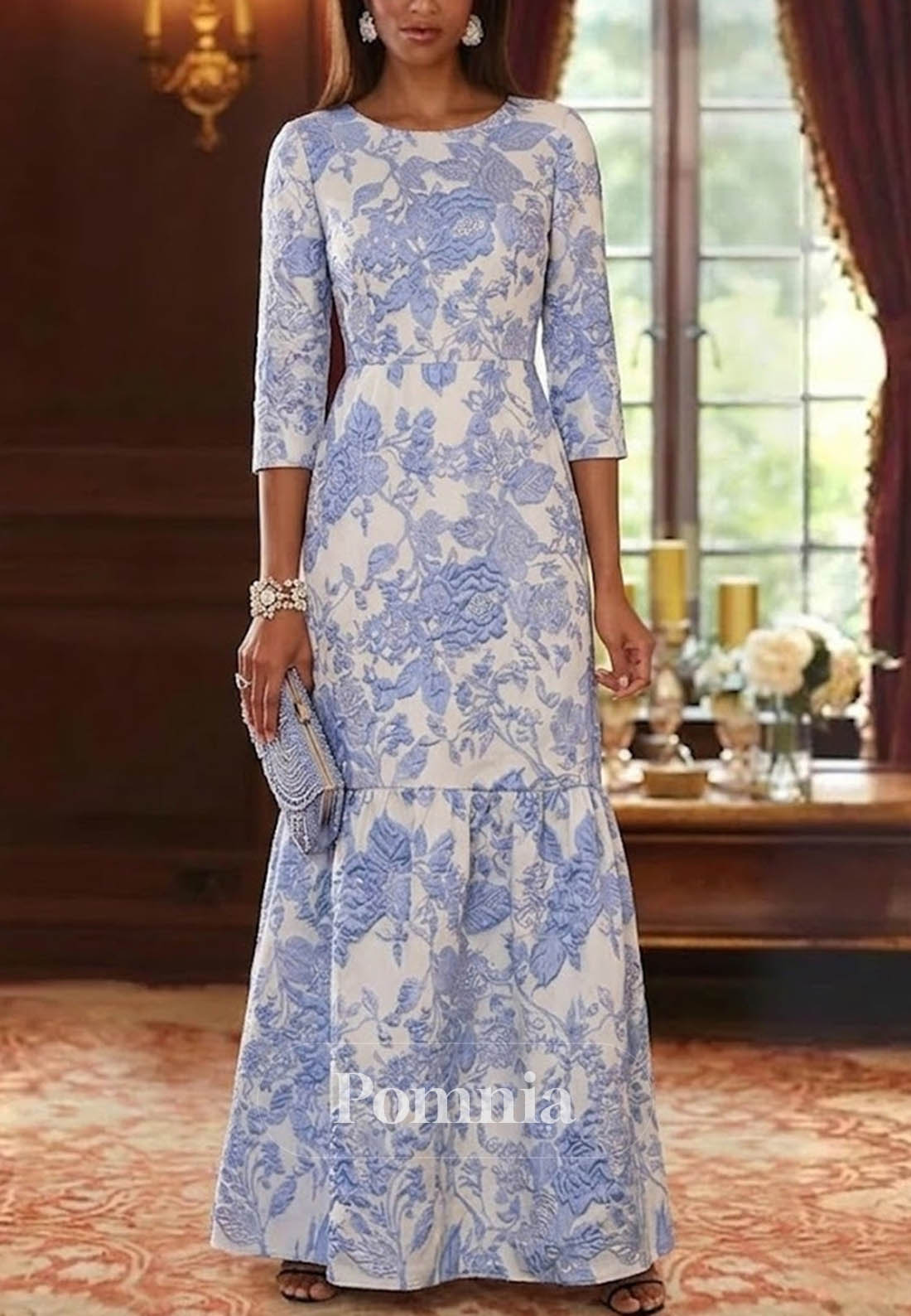 mother of the bride empire waist dresses Simple Long Sleeves Scoop Empire-Waist Dress Long dress Size:60 inches shop_gardenparty This dress deserves a Rush order