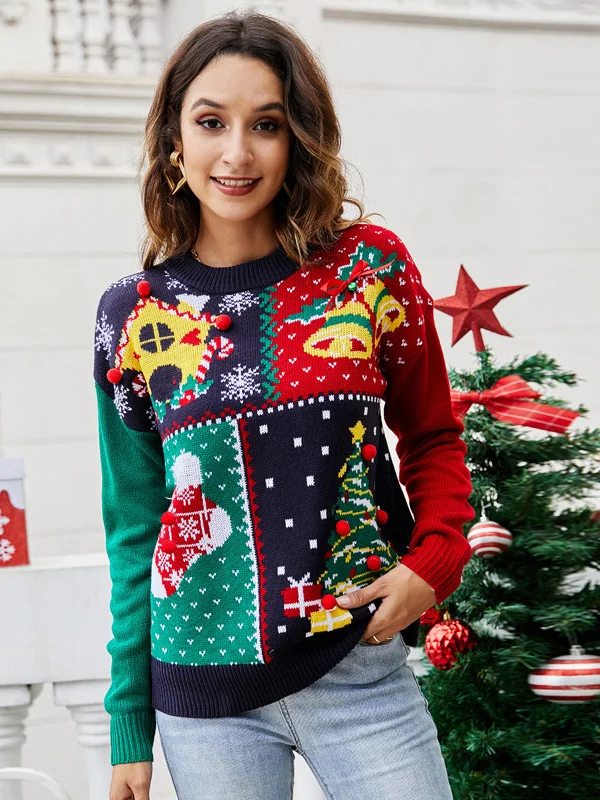 Christmas Snowflake Jacquard Knitted Sweater