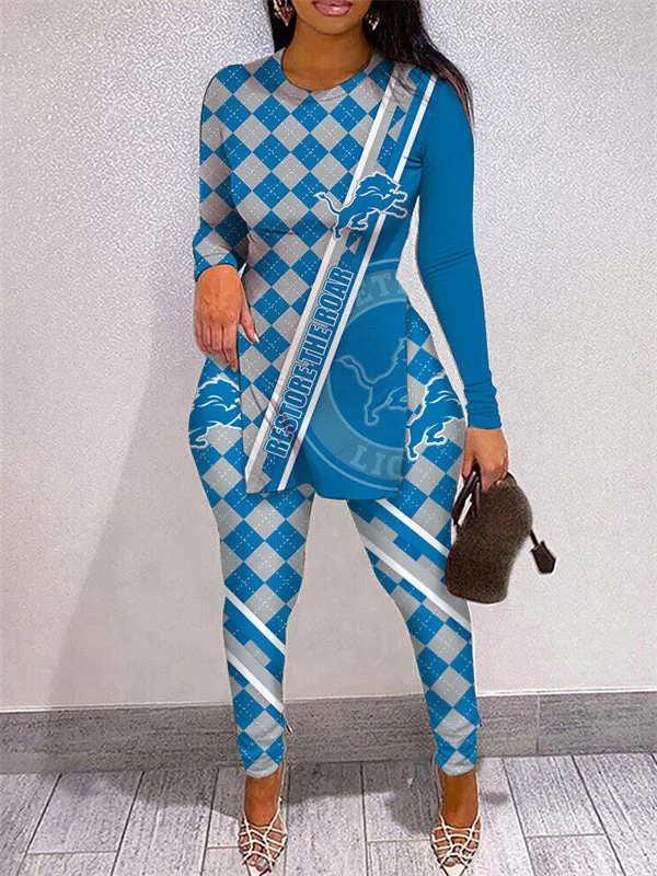 Detroit Lions
Limited Edition High Slit Shirts And Leggings Two-Piece Suits