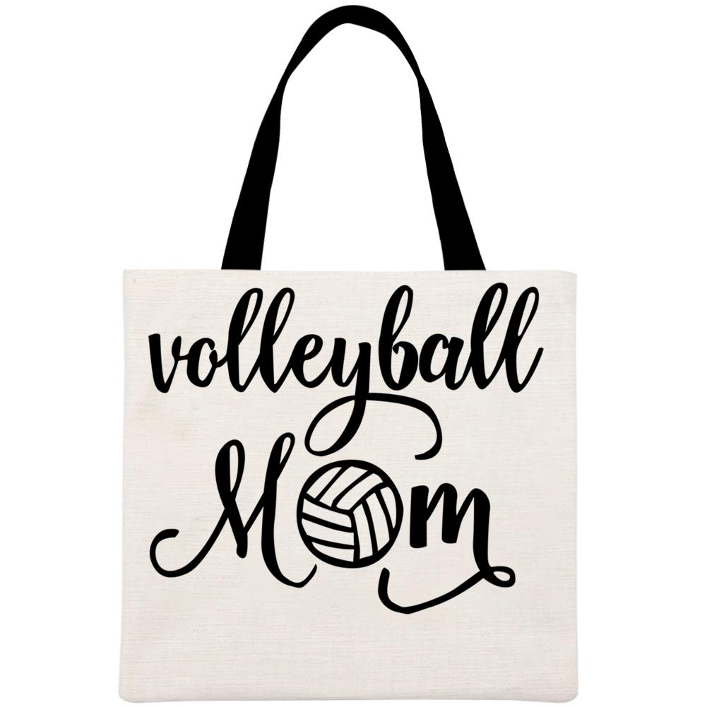Volleyball Mom Printed Linen Bag-Guru-buzz