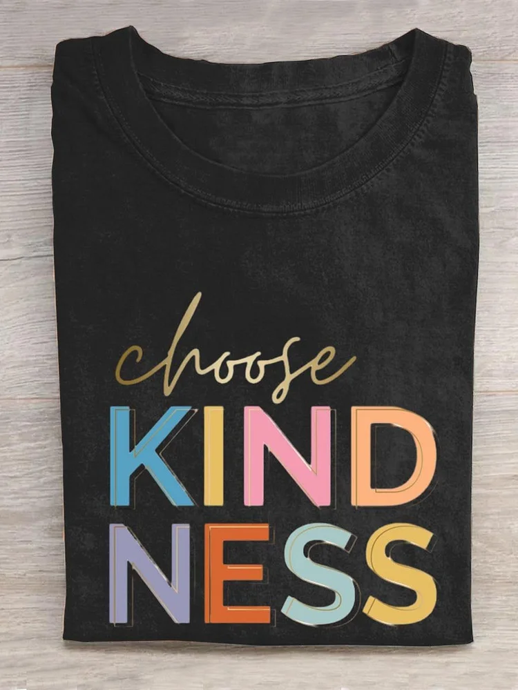 Women Choose Kindness Art Design Print T-shirt socialshop