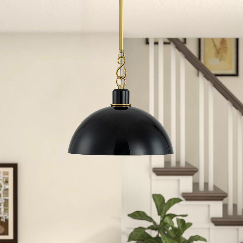 Scandinavian 1-Light Iron Dome Pendant Light
