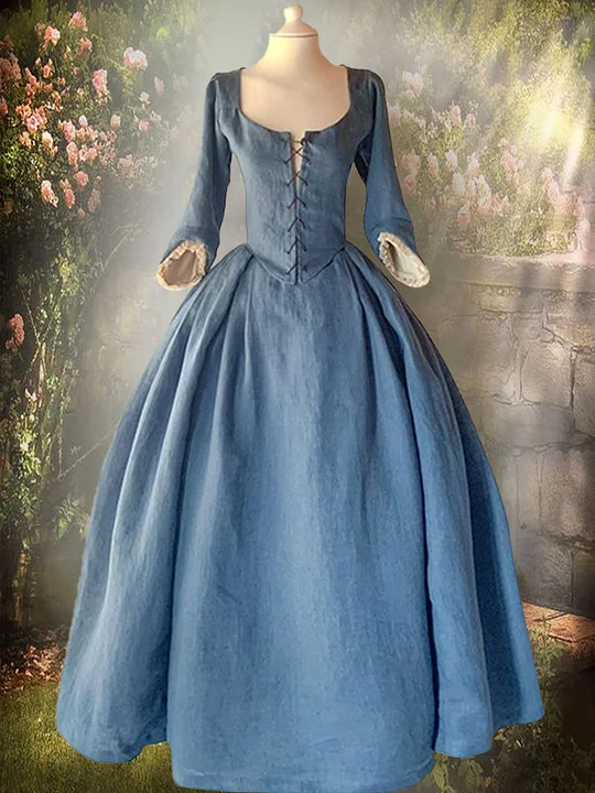 Cotton Linen Vintage Pure Color Dress