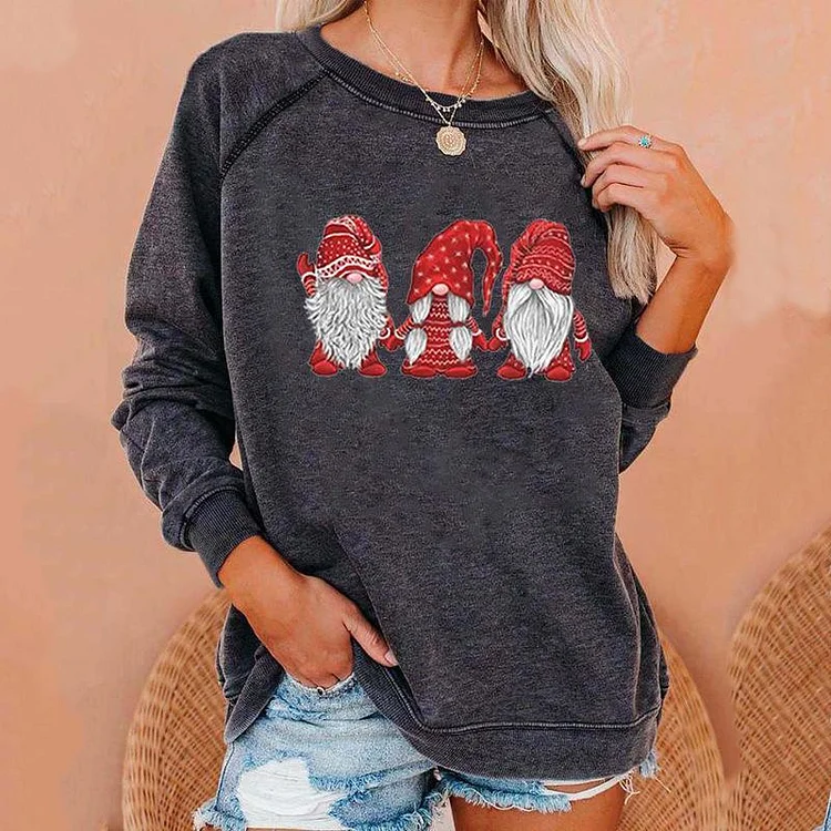 Casual Christmas Print Long Sleeve Sweatshirt