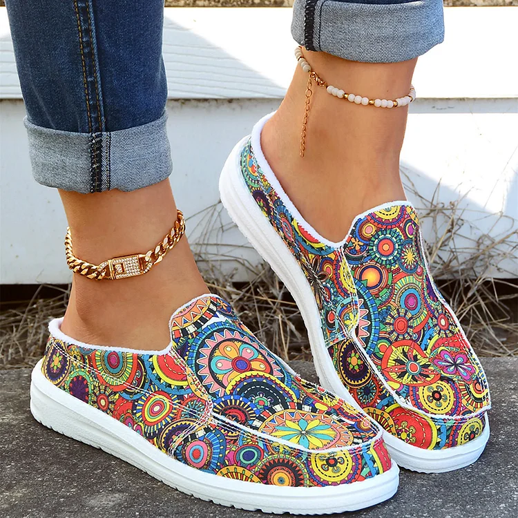 Casual Ethnic Allover Pattern Totem Canvas Shoes