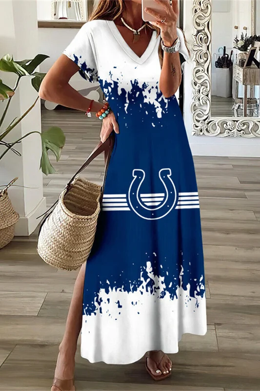 Indianapolis Colts
V-Neck Sexy Side Slit Long Dress