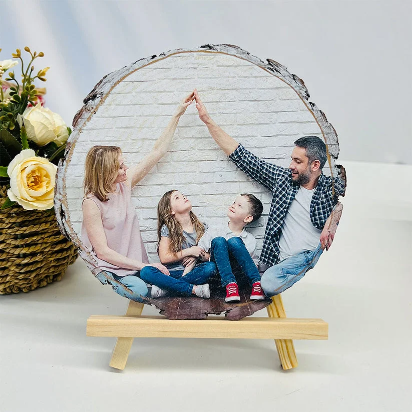 50%OFF ⭐️ Custom Photo Wood Slice With Engraved Text For Gift