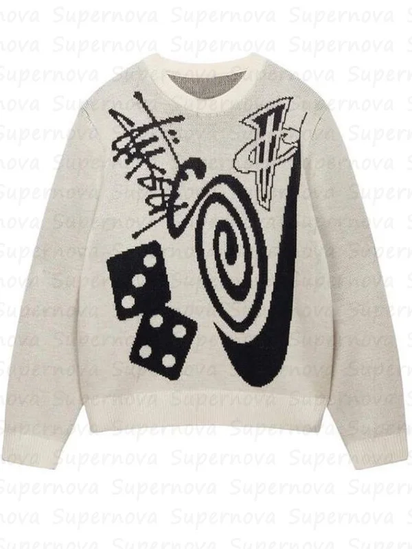 Casual Graphic Printed Knitted Sweaters