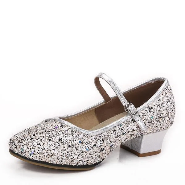 Women's Sparkly Glitter Soft Sole Low Heel Ballroom Dancing Shoes shopify Stunahome.com