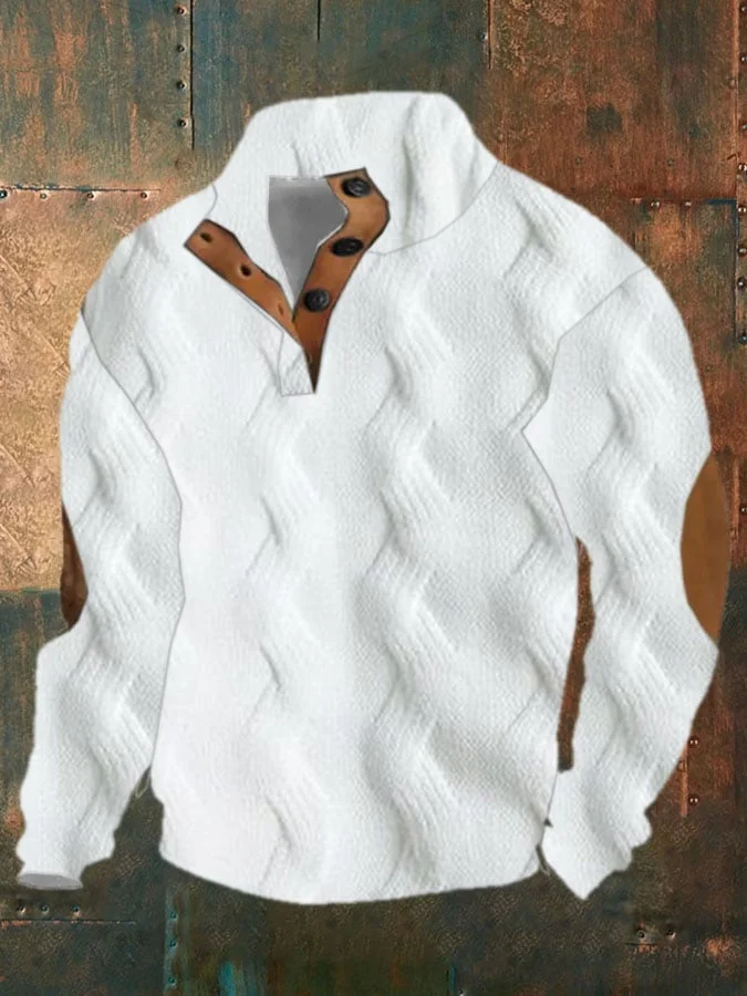 Men'S Casual Retro Printed Long Sleeve Sweatshirt