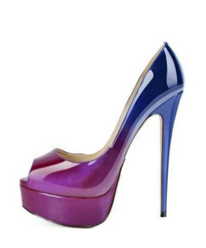 Women's Peep Toe Platform Stiletto Super High Heel Pumps Party Dress Wedding Shoes 14cm Big Size