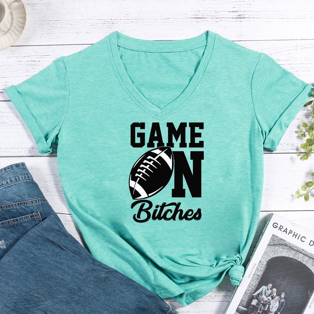 Game On American Football V-neck T Shirt-Guru-buzz