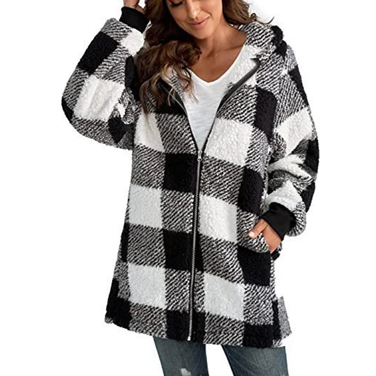 Winter Plus Size Fleece Zipper Jacket VangoghDress