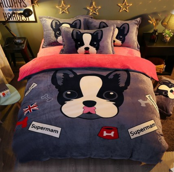 Cute Cartoon Coral Velvet Four-Piece Bedding Sheet SP1711073