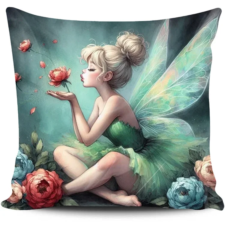 Cross Stitch Pillow - princess tinkerbell (45*45cm) gbfke